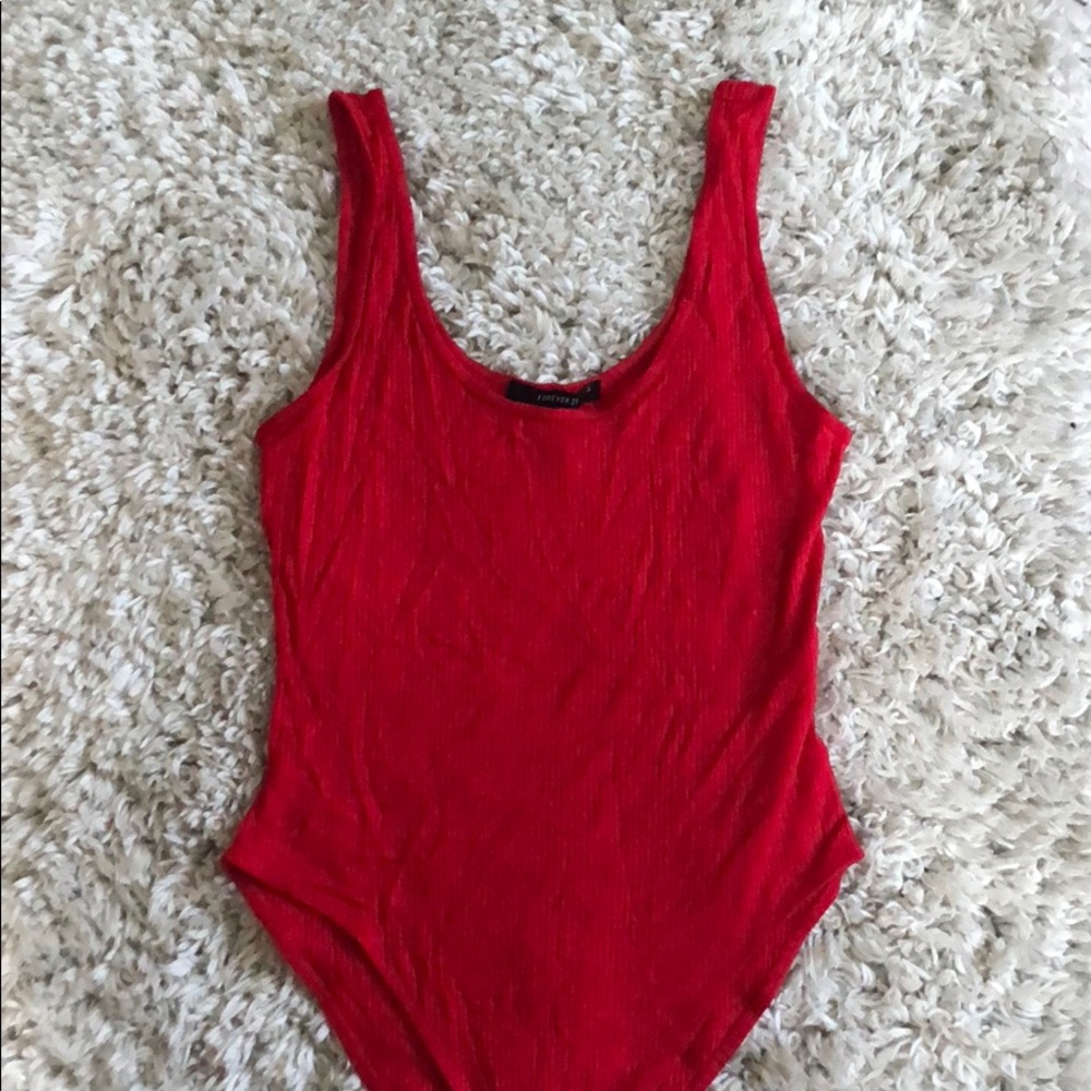 Forever 21 red knit body suit